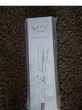 #HAUTENESS 3inONE Digital+ Pearl/Soft White Styling Tool Curl Wave & Straightner
